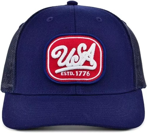 USA Local Crowns Americana Trucker Adjustable Snapback Hat Cap Navy Blue - Picture 2 of 4