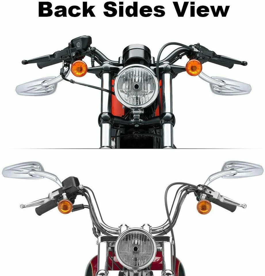Espejos retrovisores laterales cromados Billet Teardrop para motocicleta Harley Electra Glide Foto 4 de 4