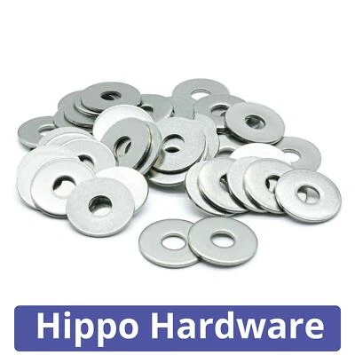 HIPPO HARDWARE M4 M5 M6 M8 M10 M12 Penny Repair Mudguard Washers for Bolts A2 Stainless Steel
