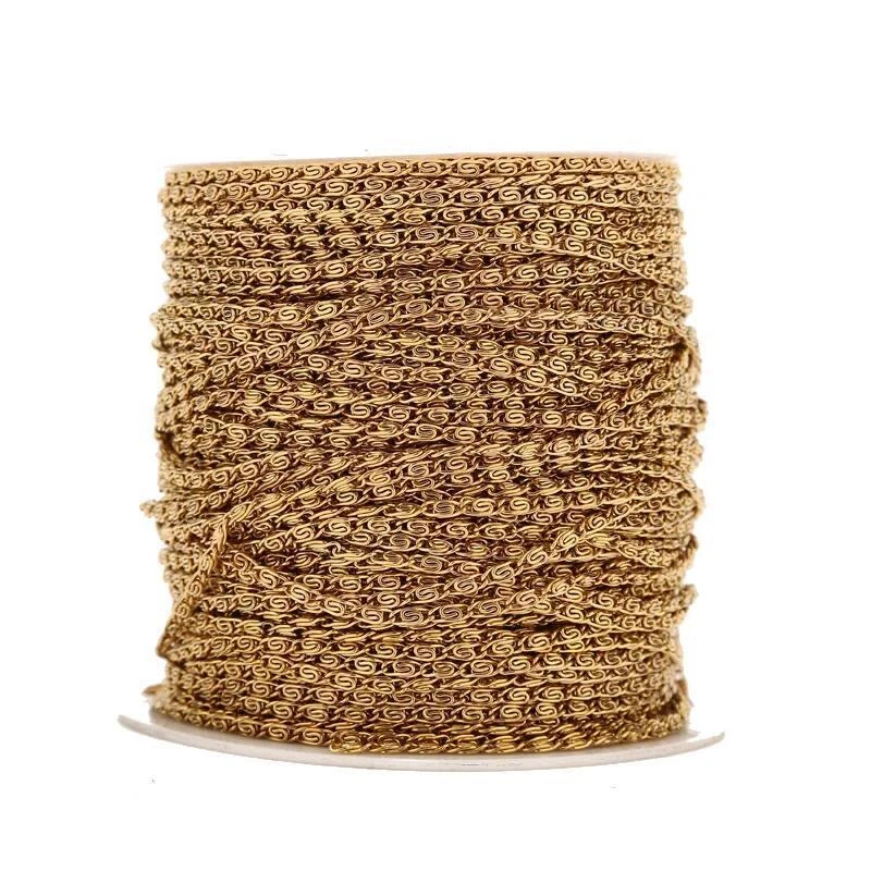 Cadenas para hacer joyas hágalo usted mismo de acero inoxidable plateado de 10 metros/rollo de 2,8 mm Foto 2 de 4