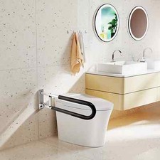 24  Wall Mounted Flip Up Safety Bathroom Toilet Seat Grab Bar Rail - 264lb Max