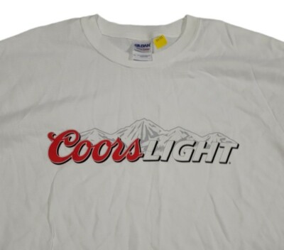 COORS LIGHT BEER White T-Shirt Mens XL New no Tags - Gildan | eBay