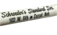 Vintage Cozad Nebraska Schroeder Standard Auto Car Service Gas Station Oil Pen