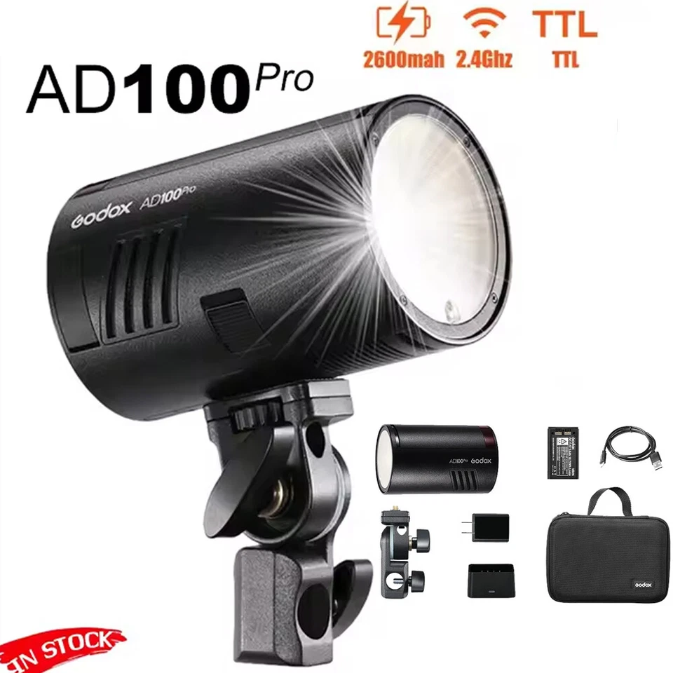 US Godox AD100Pro TTL 100Ws Outdoor Flash Speedlight 2.4G Wireless Pockect Light - Image 3 of 4