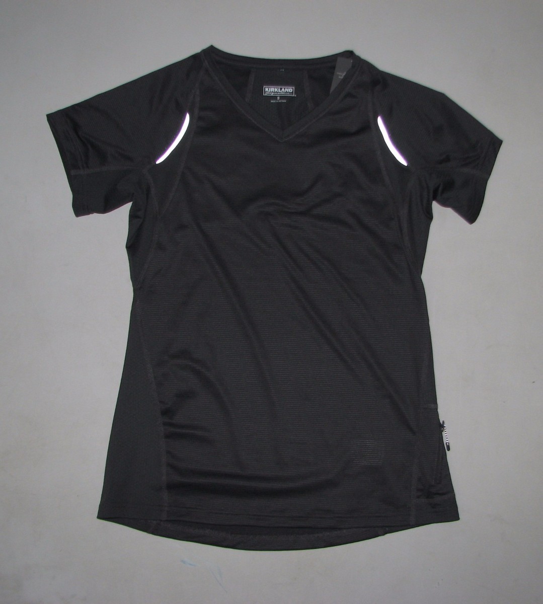 NWT Womens KIRKLAND Exercise Reflective Fitness GRAY Running Shirt