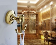 Gold Color Brass Bathroom Accessories Set Bath Hardware Coat Towel Hook sba161