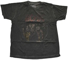 AC/DC Highway to Hell Tour Charcoal Black Wash Men's T-Shirt New (Heavily Faded)