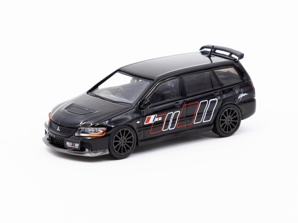 Modellino Auto 1:64 Tarmac Works Mitsubishi Lancer Evo IX Wagon Nera - Nuovo!