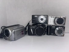 For Parts Digital Camera Lot of 5  ~ For Parts Canon JVC Kodak Olympus Lumix