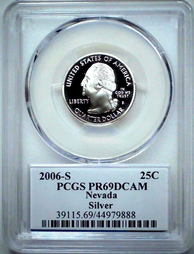 2006-S 25C State Quarter Nevada PCGS PR69 DCAM 90% Silver 24luss0428 - Picture 2 of 4
