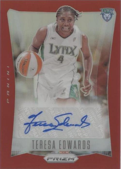 2024 Panini Prizm WNBA Throwback Signatures Red /99 Teresa Edwards Auto PSA 10