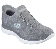 Skechers Women SLIP INS SUMMITS - DAZZLING HAZE WIDE 149937W Gray mesh