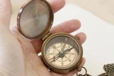 Brass Working Compass Pocket Compass Antique Style Hiking Camping Compass Gift