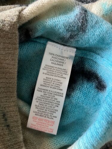soft 100% Organic cashmere Top Hoodie NEW RRP£295 Cropped zip Tiger TieDye Uk - Picture 3 of 7