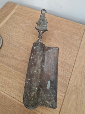 Vintage Kupfer und Messing Krümelschale / Feuerasche The Revenge Schiff Griff