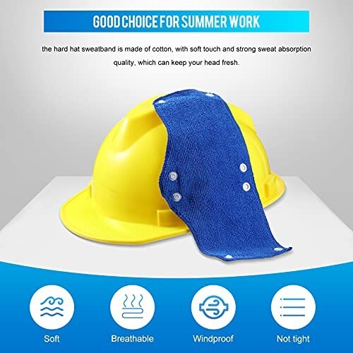 Construction Helmet Accessories Lenporl 20-Pack Hard Hat Sweatbands: Washable, Reusable Cotton Liners For Helmets, Universal Fit Cotton Sweatband With Snaps