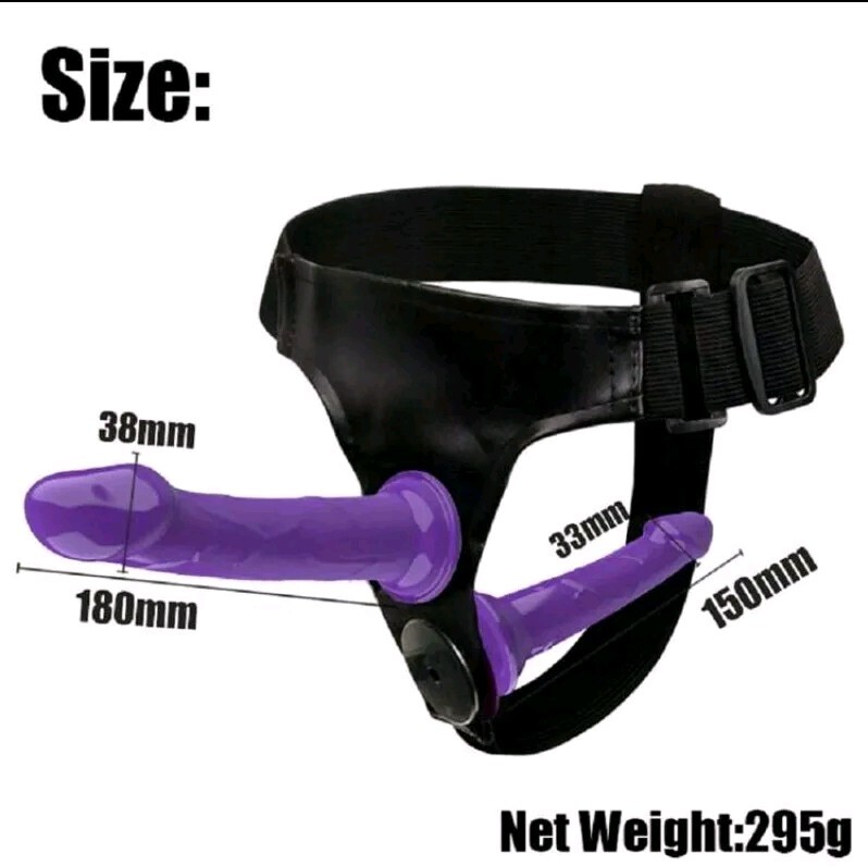 Gode Double Avec Harnais Ceinture - Violet, Silicone Et ABS, Imperméable Et Réaliste, Neuf Pour Couple Unisexe
