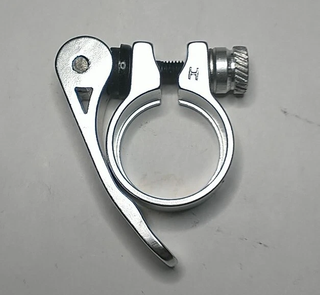 Abrazadera de tija de sillín de bicicleta 31,8 mm 1-1/4" con liberación rápida plateada (Bin#3) Foto 2 de 4