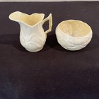 Belleek Ireland Floral Petal Design Creamer Pitcher and Sugar Bowl Fine Irish — photo 1