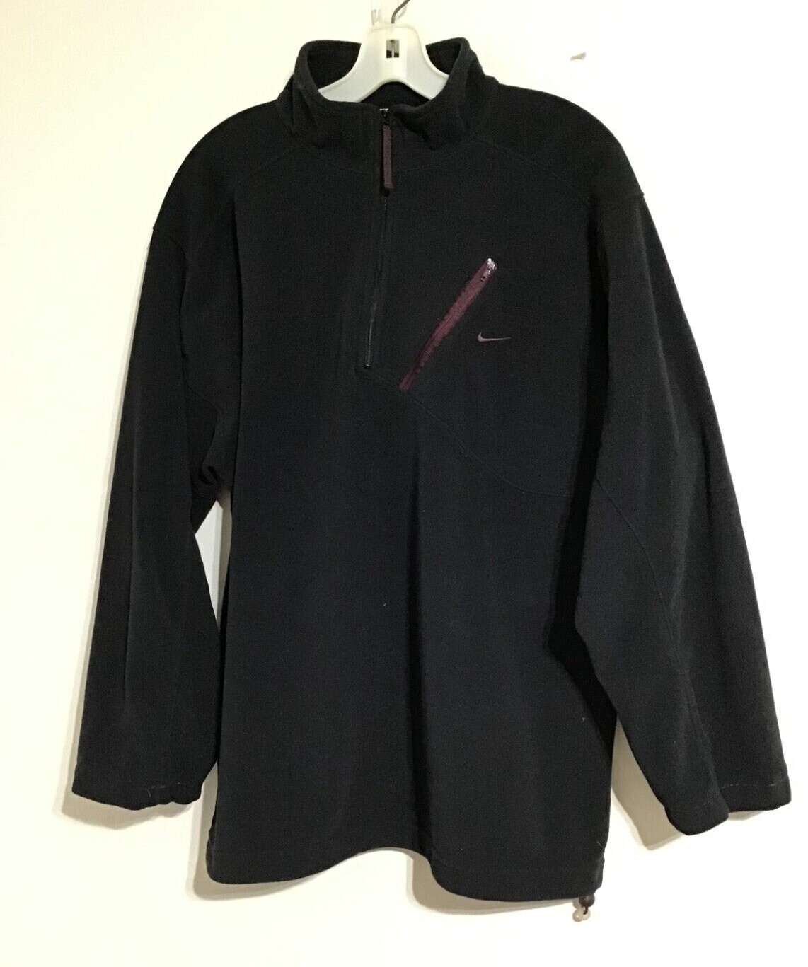 SACAI X NIKE Nike Giacca Pile Uomo Grande Nera 1 4 Zip Logo Caldo Escursionismo Bici Sport