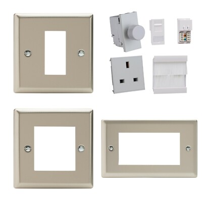 Varilight Classic Satin Chrome Euro Data Plates & White DataGrid Module Inserts
