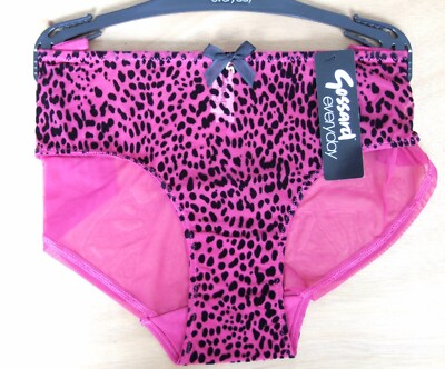 Gossard size Small 10 animal instinct knickers panties briefs Black and Pink