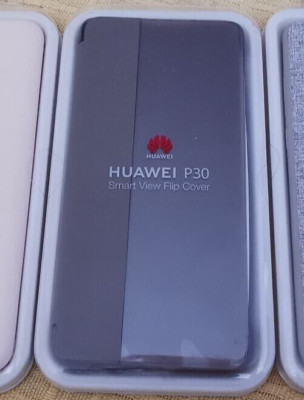 Original Huawei Smart View Hülle Cover Flip Case Slim Khaki Für P30 BUCH