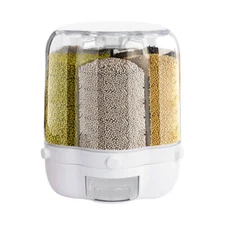 360° Food Grain Rice Dispenser 27LBS Large Rotating Storage Container Sorted USA