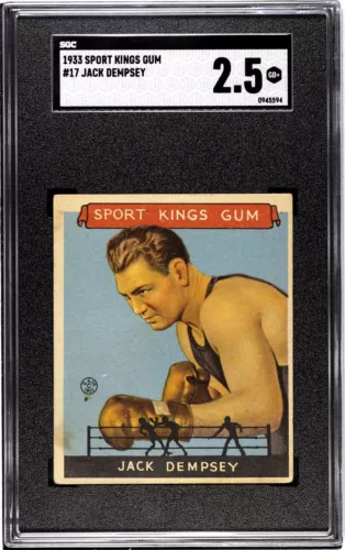 1933 Goudey Sport Kings Gum - #17 Jack Dempsey SGC 2.5