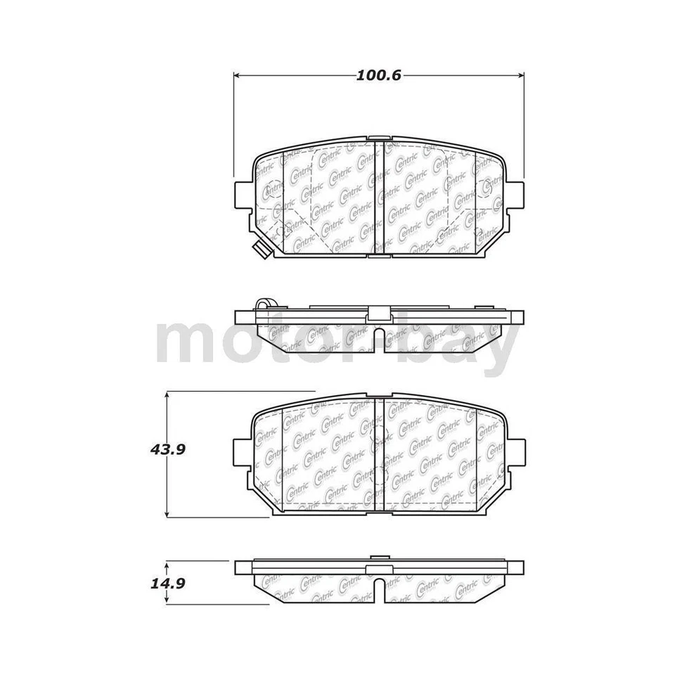 Pastillas de freno delanteras traseras para Kia Rondo 2010 2009 2008 2007 Centric Foto 3 de 4