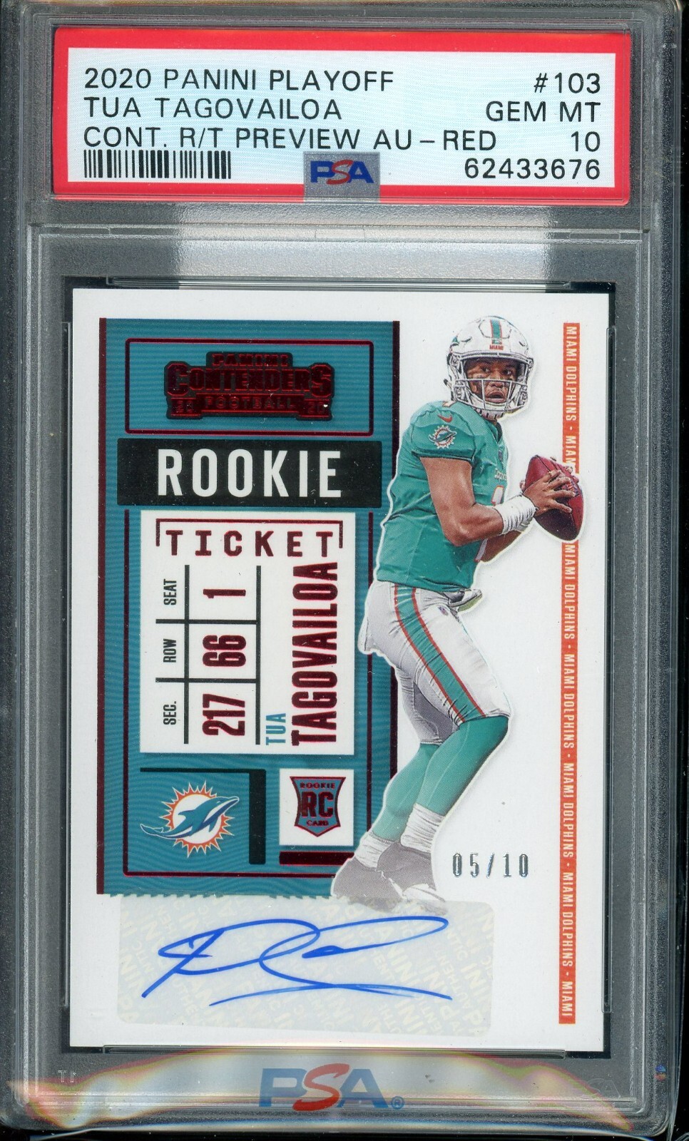 Tua Tagovailoa Panini Contenders #103 Autograph