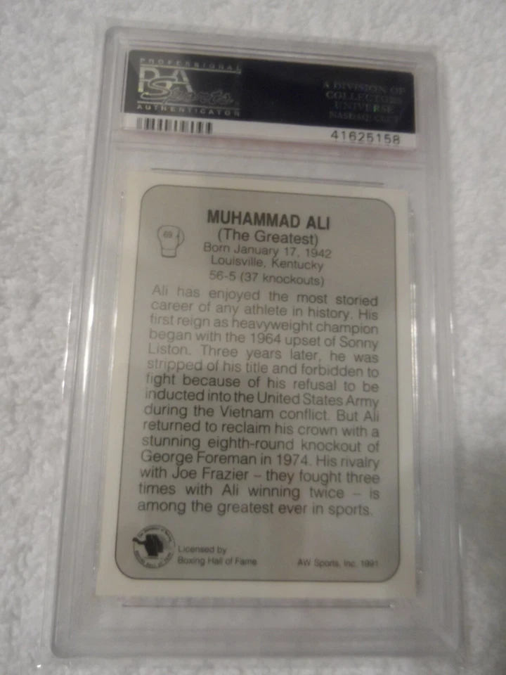 Muhammad Ali 1991 AW Sports Boxing #69 PSA 10 GEM MT - Image 2 of 2