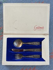 Ensemble argenterie enfant Guldsmeds Barnbestick Stockholm Suède animaux de grange