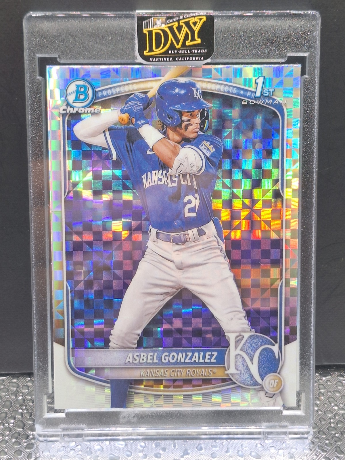 2025 Bowman Chrome 1st Asbel Gonzalez #BCP4 Xfractor KC Royals