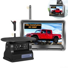 5'' Solar Magnetic Wireless RV Backup Camera Touchscreen Monitor DVR for Trailer