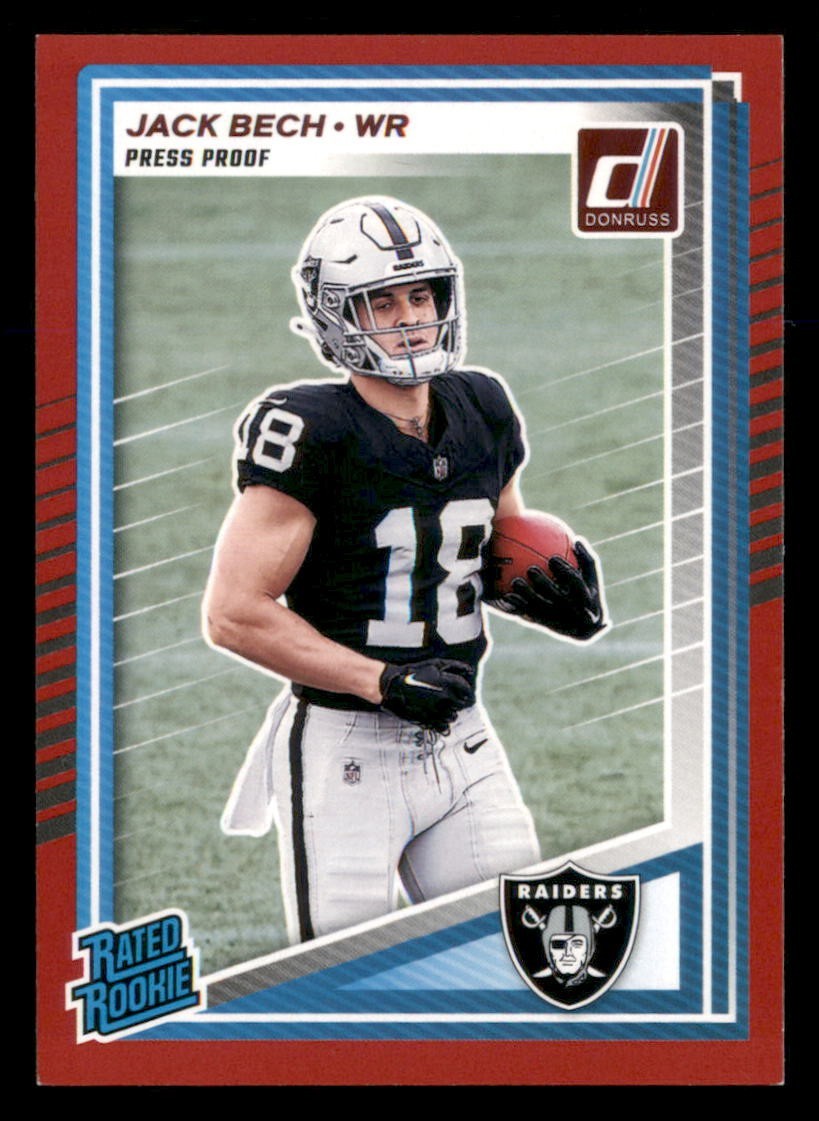 2025 Panini Donruss - Rated Rookie Jack Bech #320 Red Press Proof (RC)