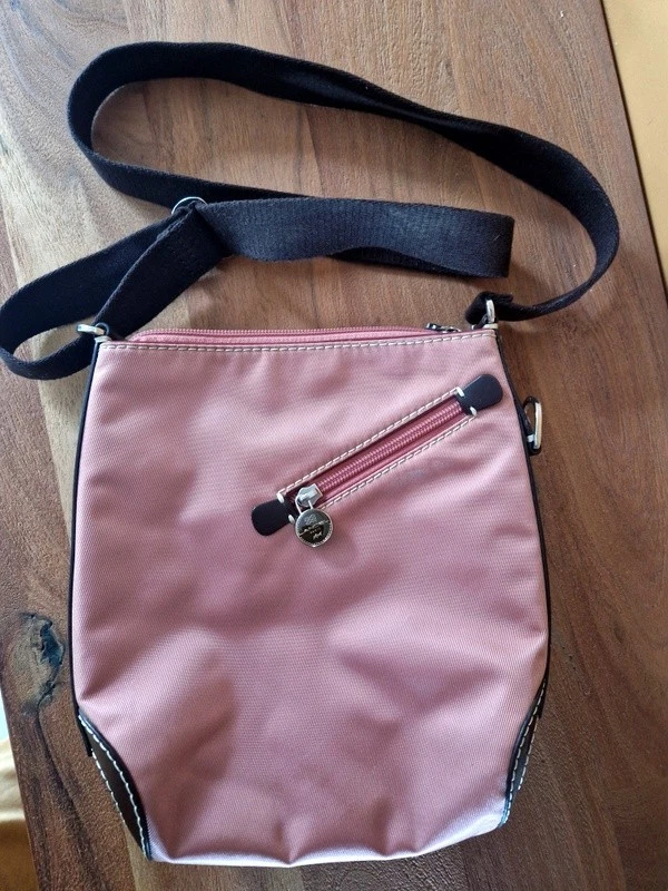 Sac à main Lancel Paris bandoulière en toile rose - Photo 1/4