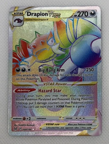Drapion VSTAR (Secret) Holo Secret Rare SWSH11: Lost Origin 200/196 Pokemon TCG