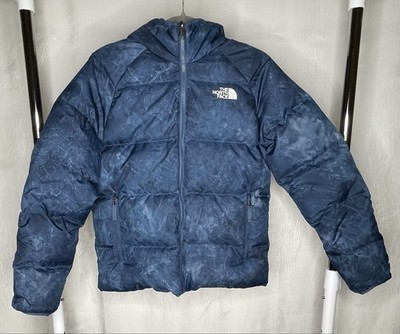 The North Face Reversible 600 Down Puffer Jacket Boys XL 14/16 Blue Hooded F22