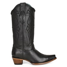 Corral Boots Stitch Embroidered Snip Toe Pull On Cowboy Womens Black Casual Boo