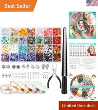 All-Inclusive 1660Pcs Jewelry Kit with Colorful Crystal Beads Earring Hooks