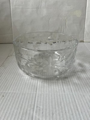 Wunderschöne schwere Bleikristall geschliffene Glasschale groß rund 20 cm Durchmesser Obstschale