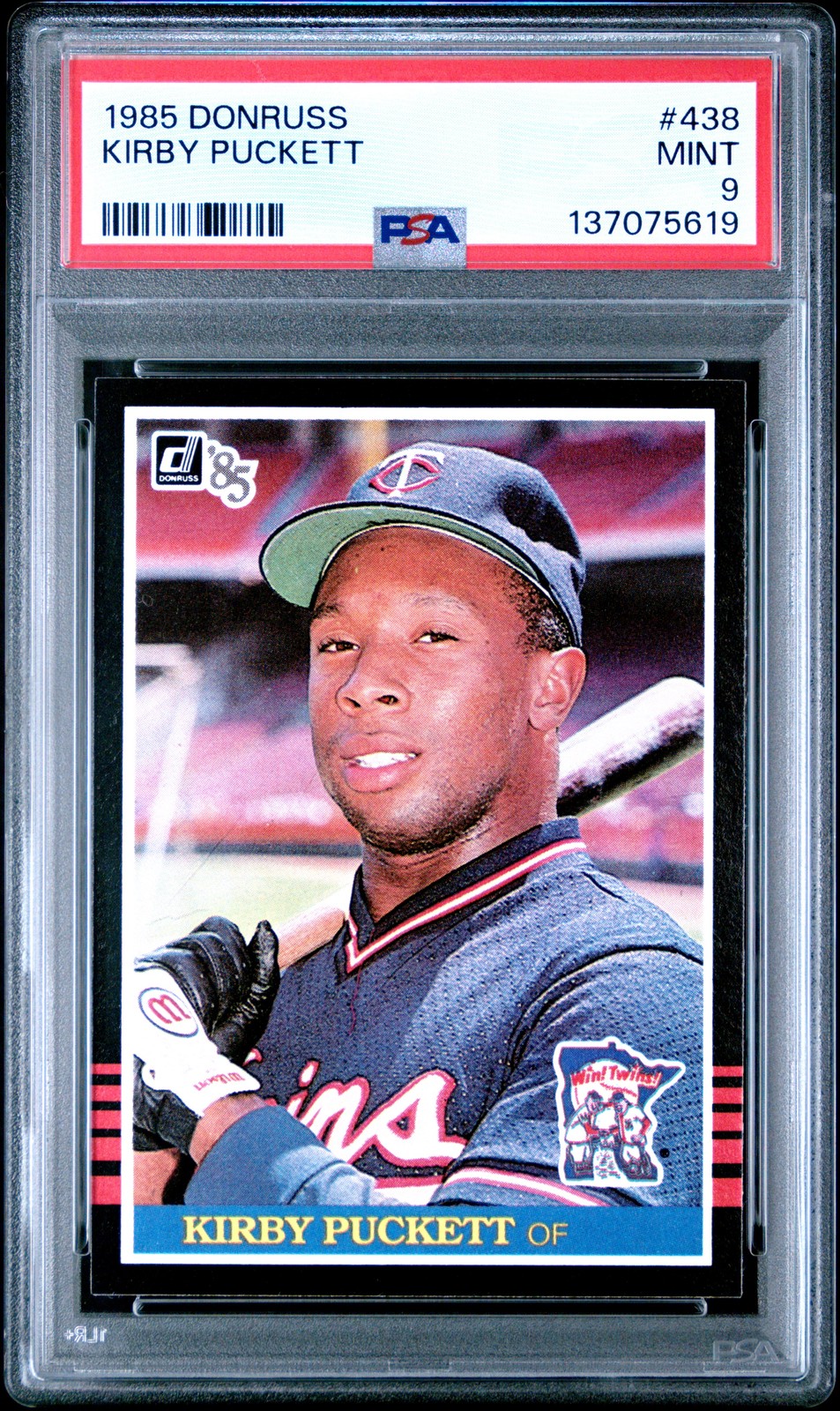 1985 DONRUSS #438 KIRBY PUCKETT ROOKIE RC PSA 9