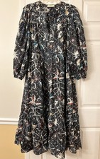 Ulla Johnson Long Sleeve Maxi Multicolor Dress, Size 2, Pockets