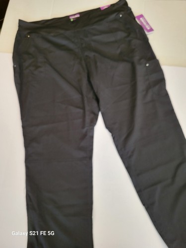Healing Hands Purple Label Scrub Pants Bottoms Tori Yoga Knit Waistband Black