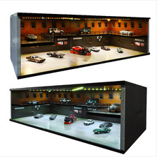 Diorama 1/64 Parking Lot Model 3 LED Modes Diecast Car Garage Display Case Scene