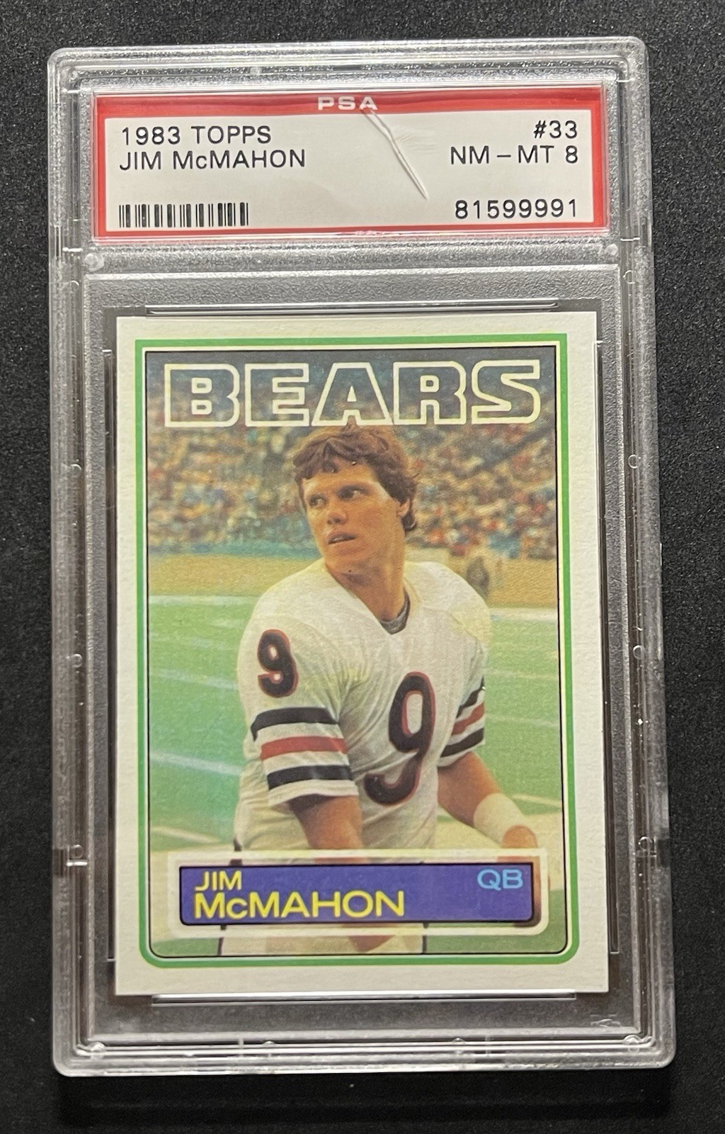 1983 Topps #33 Jim McMahon ROOKIE CARD PSA 8 Graded Bears NFL