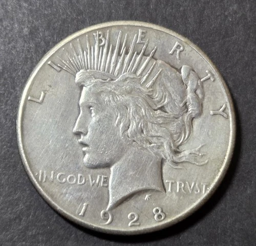 1928 Peace Dollar, VF, Cleaned