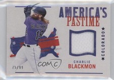 2022 Chronicles America's Pastime Swatches Blue 75/99 Charlie Blackmon 0hw6