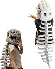 Realistic Dinosaur Skeleton Costume Set, 3D Plush Dino-Saur Skeletons Costume Se